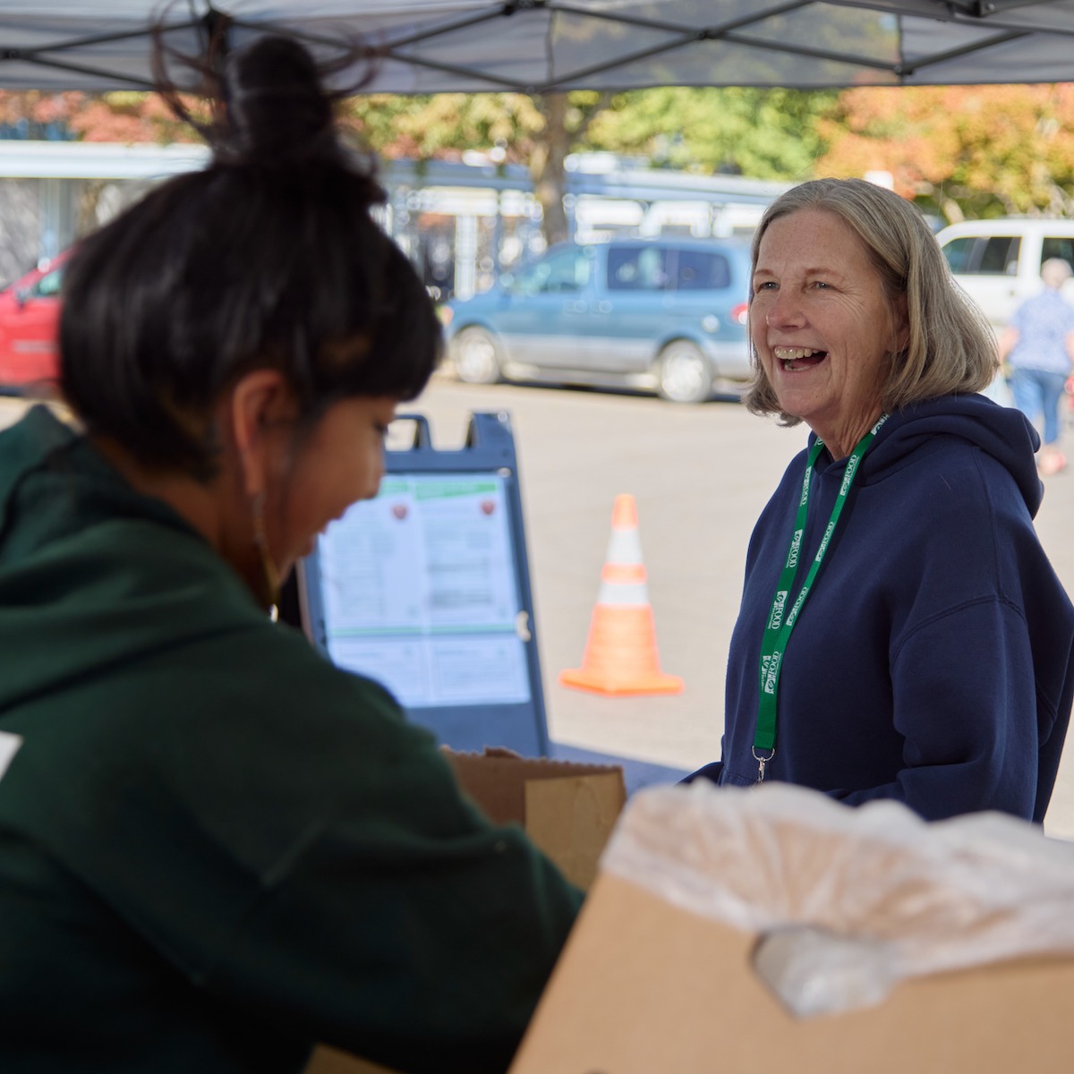 mobile pantry white woman 1200×1200 Mobile pantry woman smiles